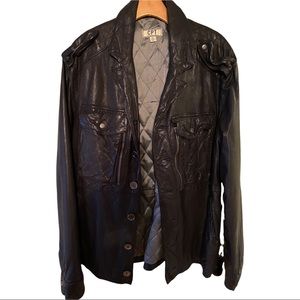 CPT By Cockpit USA Black Leather Motorcycle Style Jacket Men’s